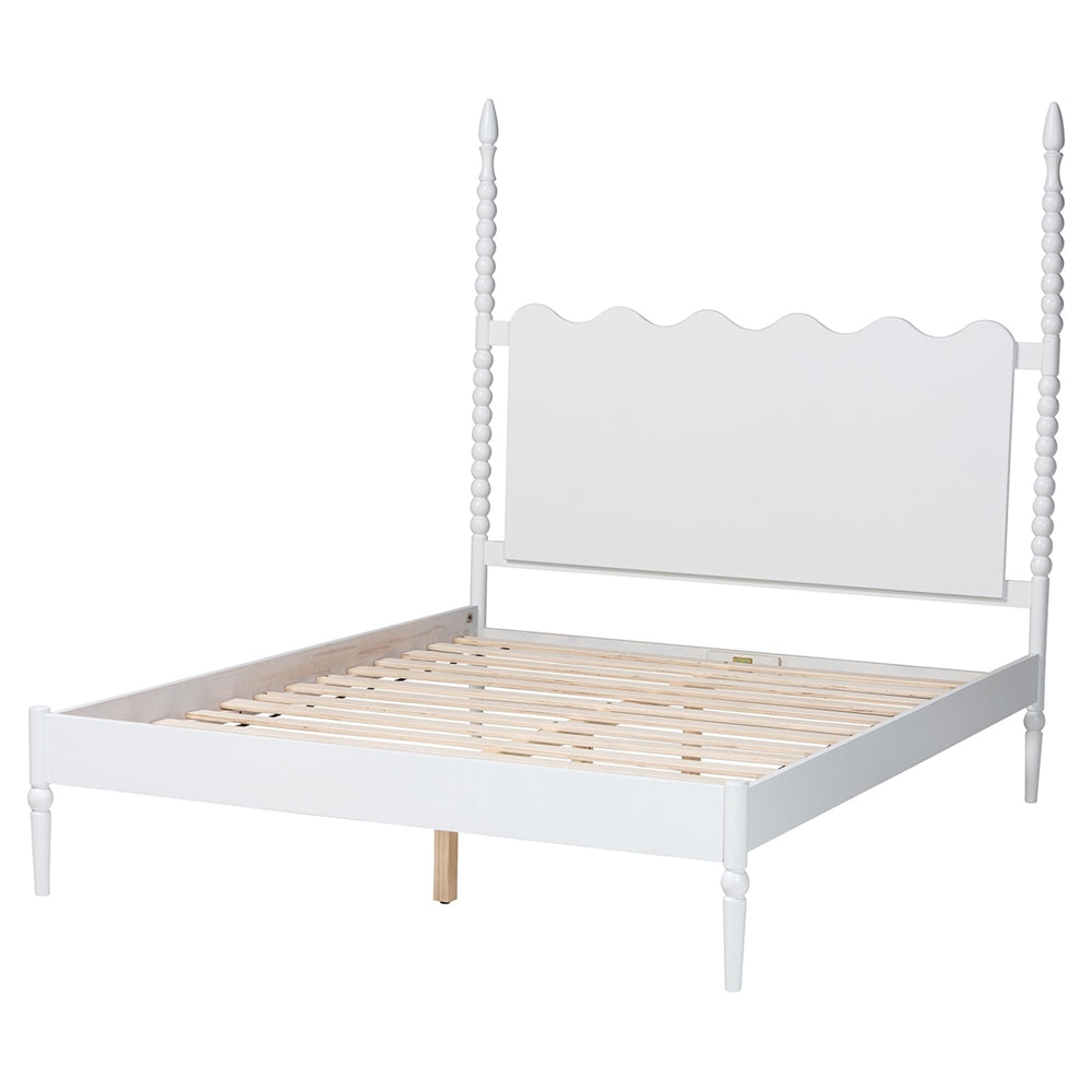 Baxton Studio - Brantley Queen Size Bed in White - MG0110-6-White-Queen view 3