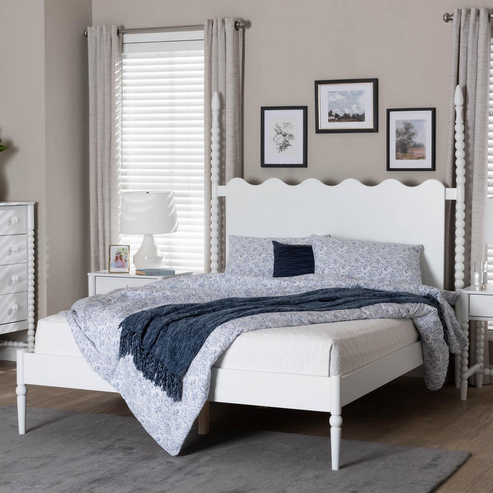 Baxton Studio - Brantley Queen Size Bed in White - MG0110-6-White-Queen view 7