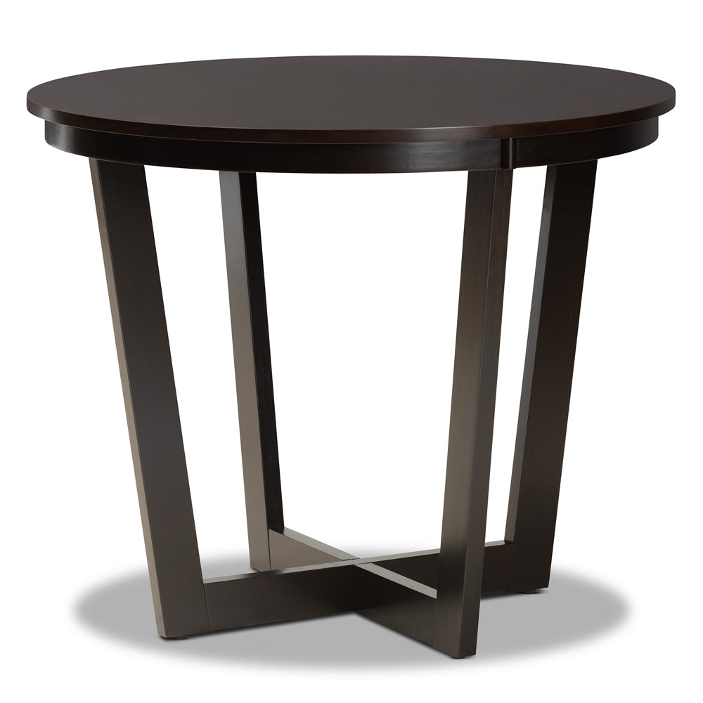 Baxton Studio - Brava Dining Set in Dark Brown/Walnut Brown - Brava-Dark Brown/Walnut-5PC Dining Set view 3