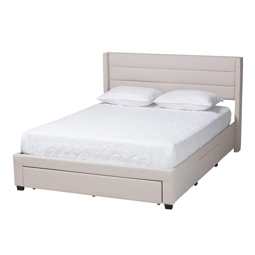 Baxton Studio - Braylon Full Size Bed in Beige/Dark Brown - CF 9270-A-Coronado-A-Beige-Full view 1