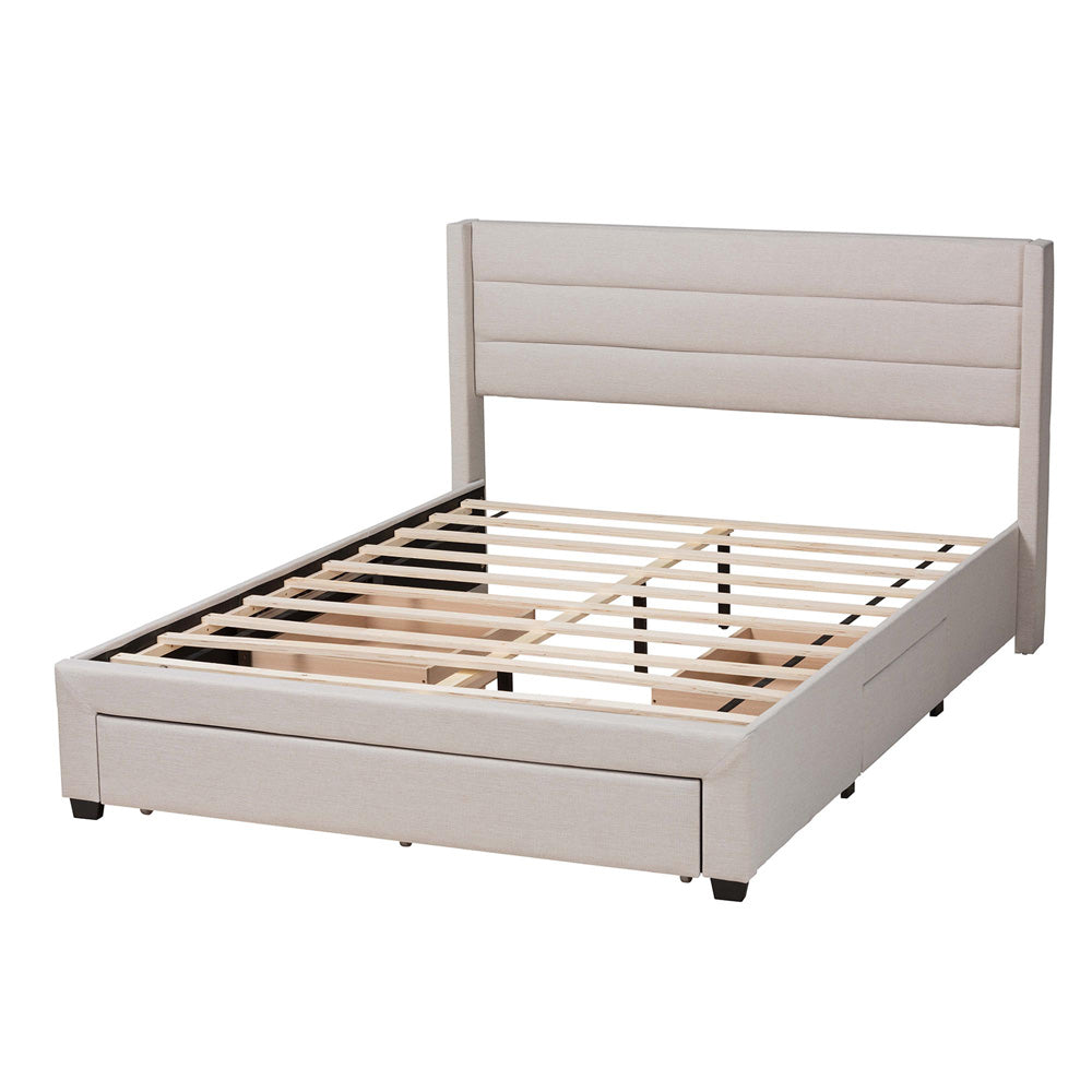 Baxton Studio - Braylon Full Size Bed in Beige/Dark Brown - CF 9270-A-Coronado-A-Beige-Full view 4