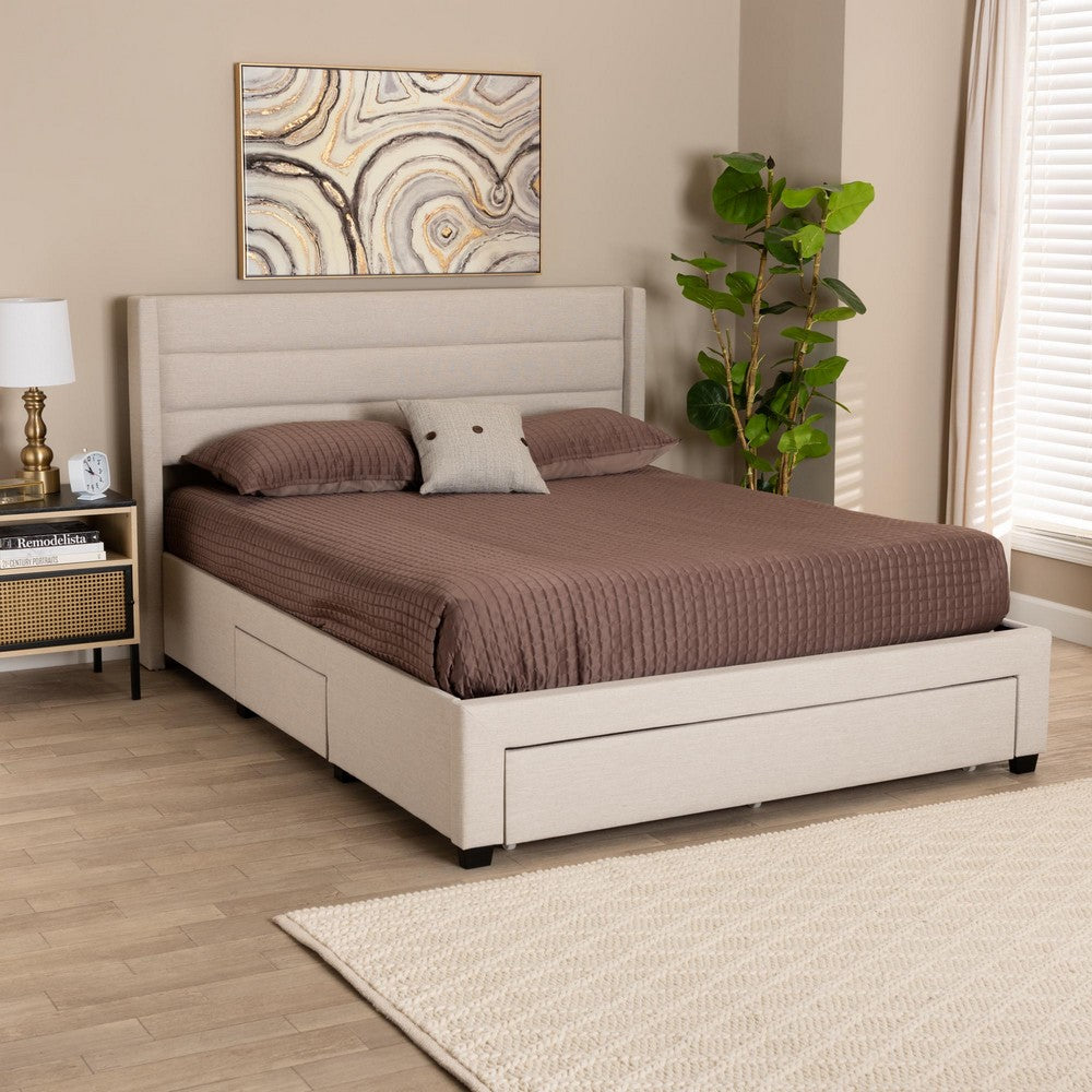Baxton Studio - Braylon Full Size Bed in Beige/Dark Brown - CF 9270-A-Coronado-A-Beige-Full view 10