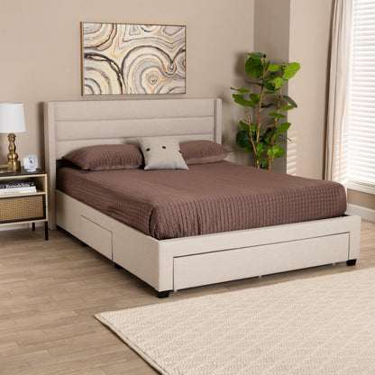 Baxton Studio - Braylon Full Size Bed in Beige/Dark Brown - CF 9270-A-Coronado-A-Beige-Full view 10