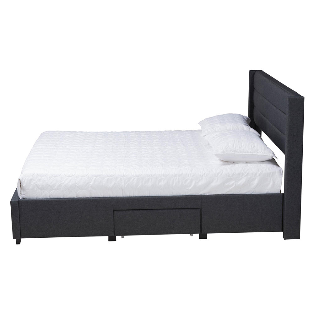 Baxton Studio - Braylon Full Size Bed in Charcoal Grey/Dark Brown - CF 9270-A-Coronado-A-Charcoal Grey-Full view 3