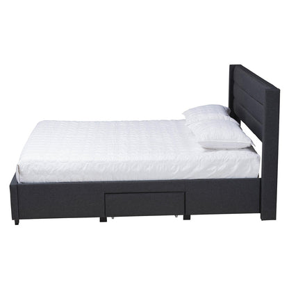 Baxton Studio - Braylon Full Size Bed in Charcoal Grey/Dark Brown - CF 9270-A-Coronado-A-Charcoal Grey-Full view 3
