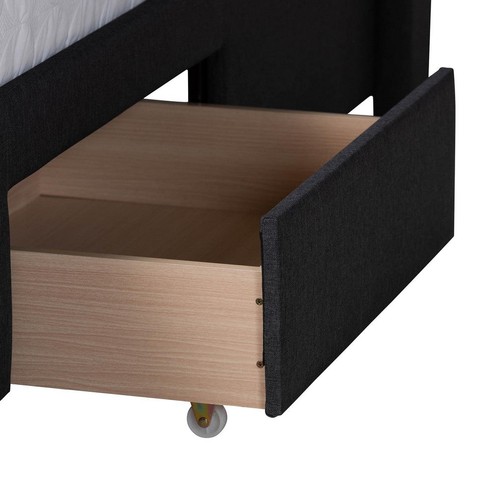 Baxton Studio - Braylon Full Size Bed in Charcoal Grey/Dark Brown - CF 9270-A-Coronado-A-Charcoal Grey-Full view 7
