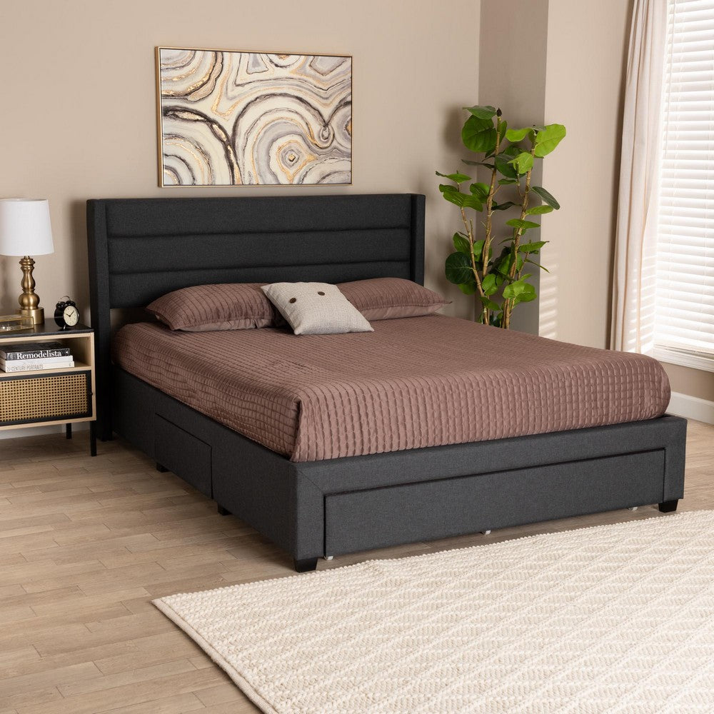 Baxton Studio - Braylon Full Size Bed in Charcoal Grey/Dark Brown - CF 9270-A-Coronado-A-Charcoal Grey-Full view 10