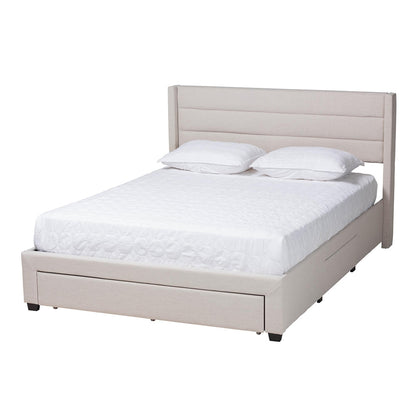 Baxton Studio - Braylon Queen Size Bed in Beige/Dark Brown - CF 9270-A-Coronado-A-Beige-Queen view 1