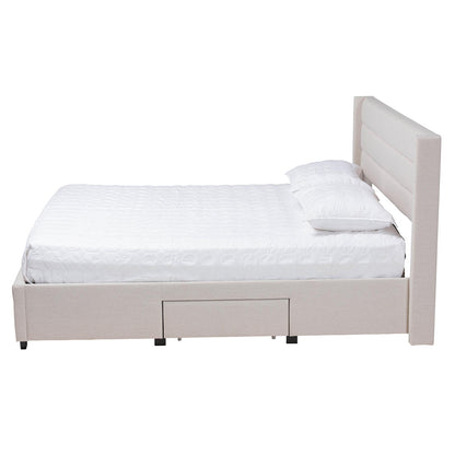Baxton Studio - Braylon Queen Size Bed in Beige/Dark Brown - CF 9270-A-Coronado-A-Beige-Queen view 3