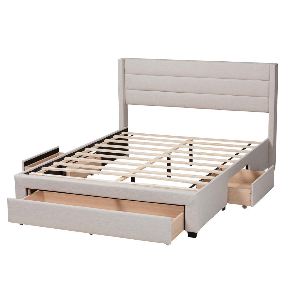 Baxton Studio - Braylon Queen Size Bed in Beige/Dark Brown - CF 9270-A-Coronado-A-Beige-Queen view 5