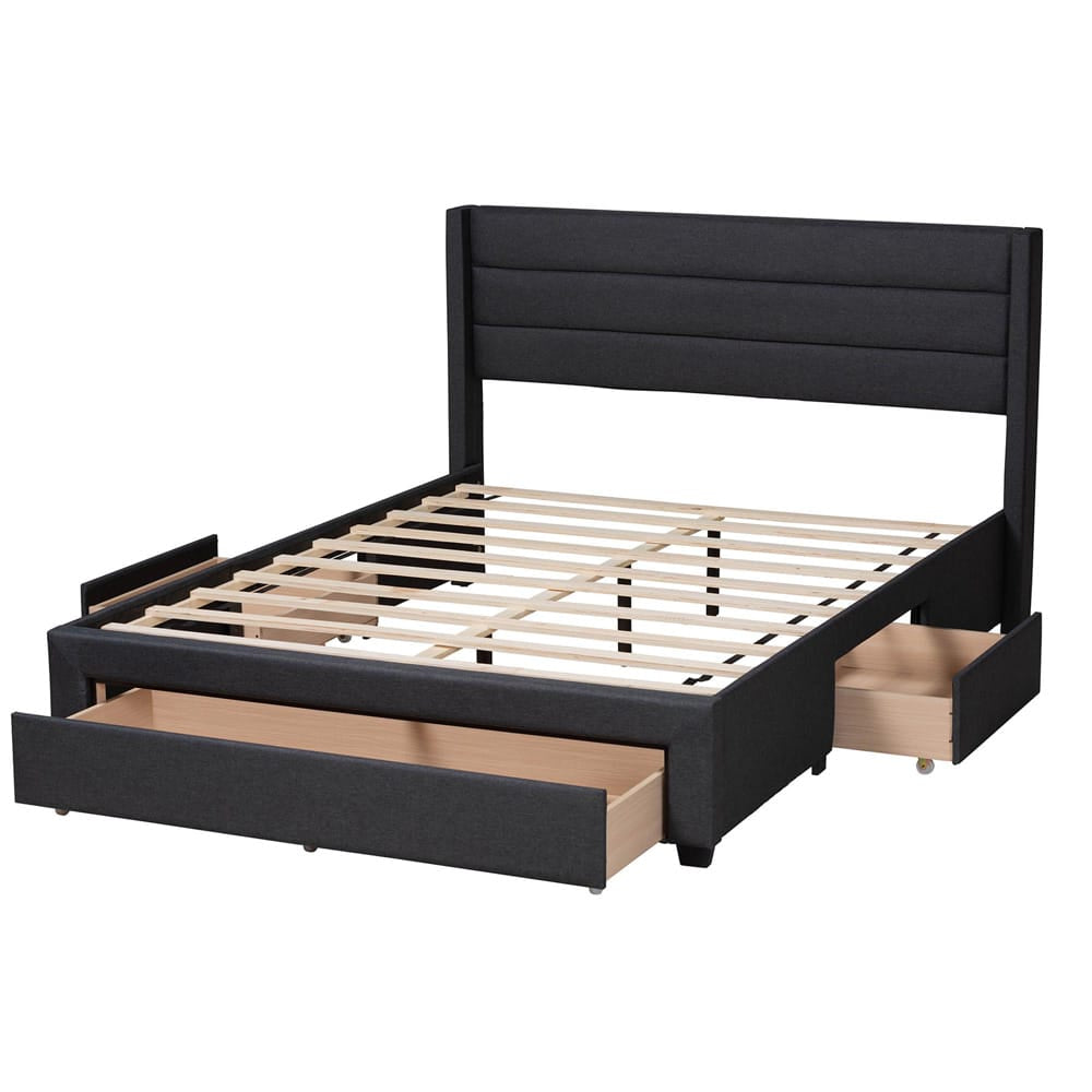 Baxton Studio - Braylon Queen Size Bed in Charcoal Grey/Dark Brown - CF 9270-A-Coronado-A-Charcoal Grey-Queen view 5
