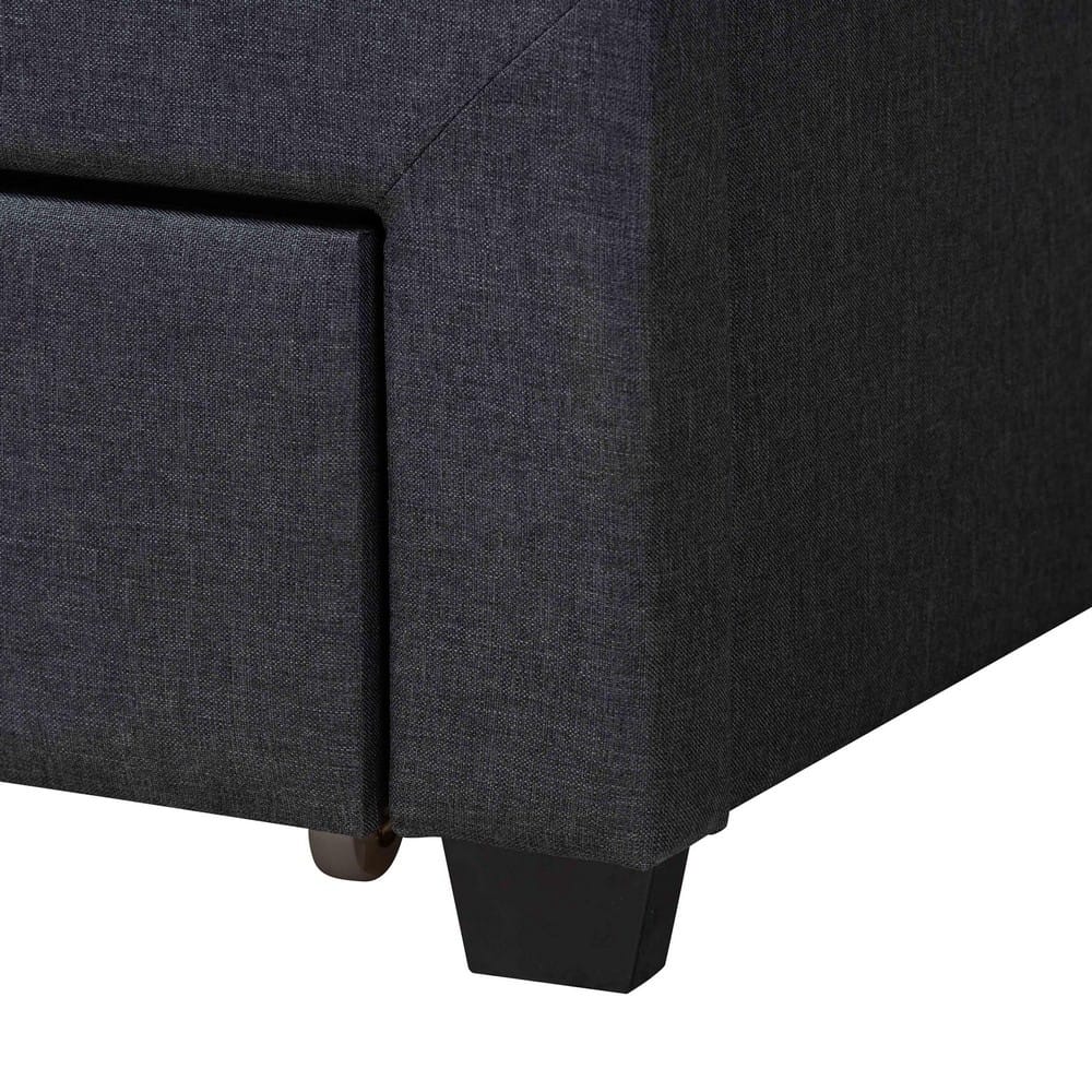 Baxton Studio - Braylon Queen Size Bed in Charcoal Grey/Dark Brown - CF 9270-A-Coronado-A-Charcoal Grey-Queen view 8