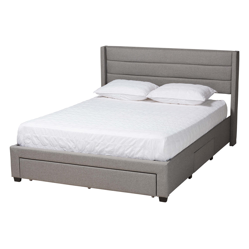 Baxton Studio - Braylon Queen Size Bed in Light Grey/Dark Brown - CF 9270-A-Coronado-A-Grey-Queen view 1