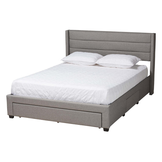 Baxton Studio - Braylon Queen Size Bed in Light Grey/Dark Brown - CF 9270-A-Coronado-A-Grey-Queen view 1