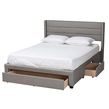 Baxton Studio - Braylon Queen Size Bed in Light Grey/Dark Brown - CF 9270-A-Coronado-A-Grey-Queen view 2