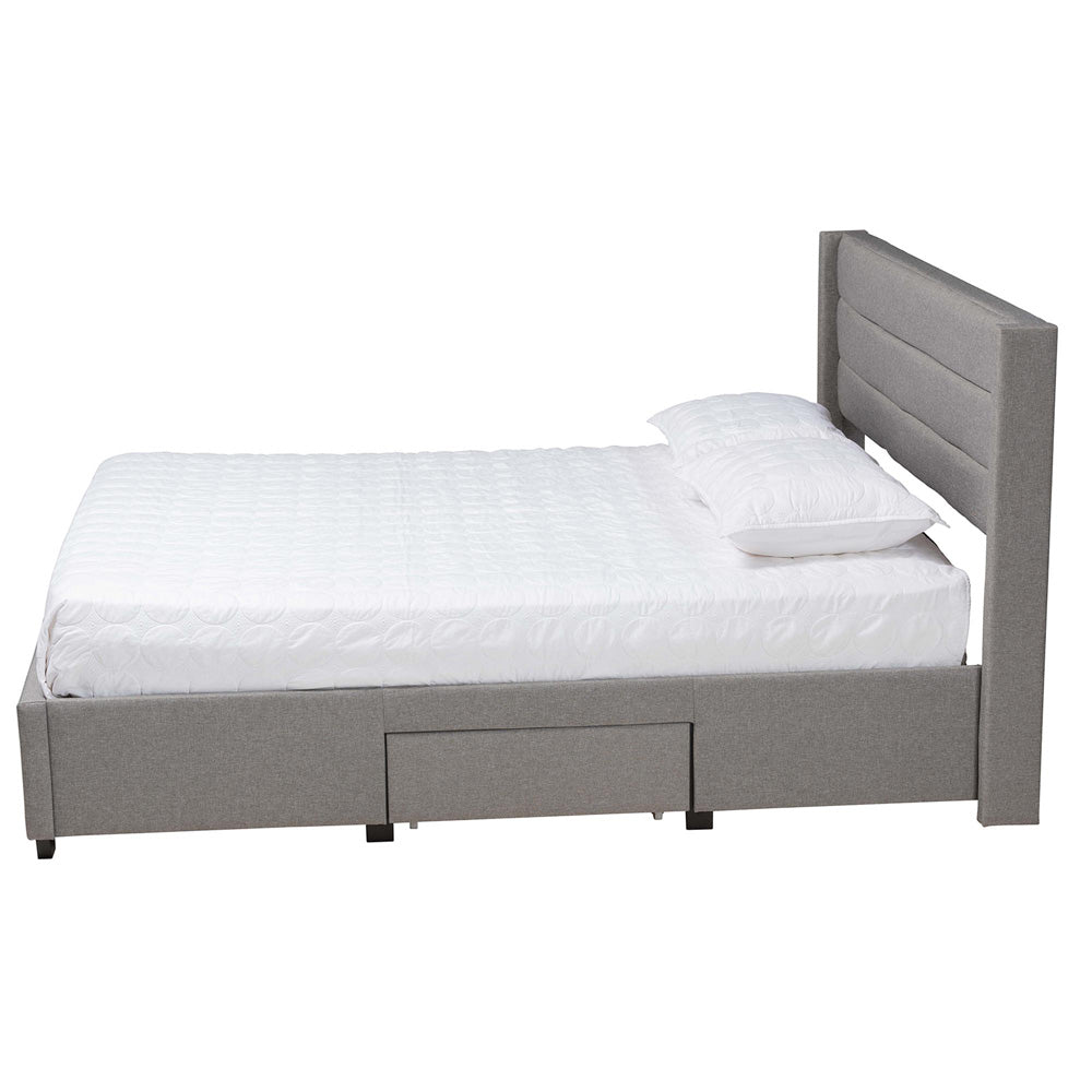 Baxton Studio - Braylon Queen Size Bed in Light Grey/Dark Brown - CF 9270-A-Coronado-A-Grey-Queen view 3