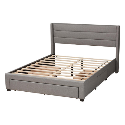 Baxton Studio - Braylon Queen Size Bed in Light Grey/Dark Brown - CF 9270-A-Coronado-A-Grey-Queen view 4
