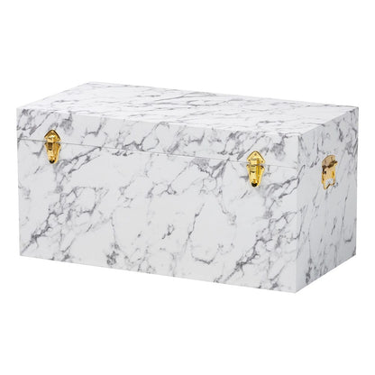 Baxton Studio - Brenta Storage Trunk in Marble White - JY24A208-White/Grey-Wooden-Ottoman view 1