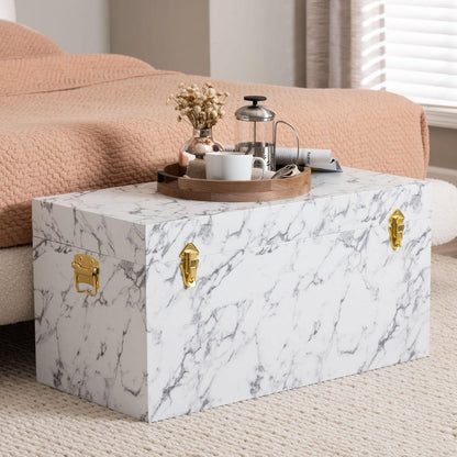 Baxton Studio - Brenta Storage Trunk in Marble White - JY24A208-White/Grey-Wooden-Ottoman view 8