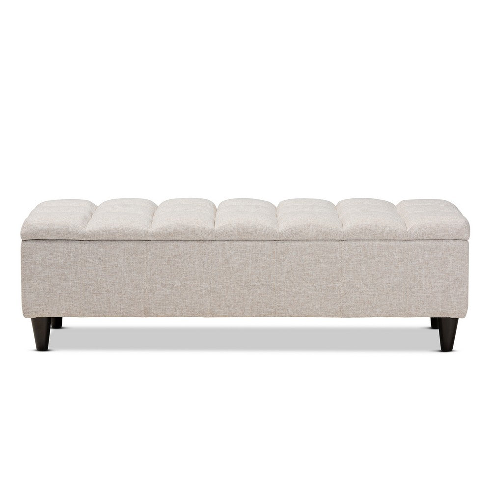 Baxton Studio - Brette Storage Ottoman in Beige/Dark Brown - BBT3162-Beige-Otto view 3