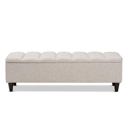 Baxton Studio - Brette Storage Ottoman in Beige/Dark Brown - BBT3162-Beige-Otto view 3