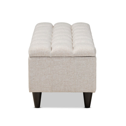 Baxton Studio - Brette Storage Ottoman in Beige/Dark Brown - BBT3162-Beige-Otto view 4