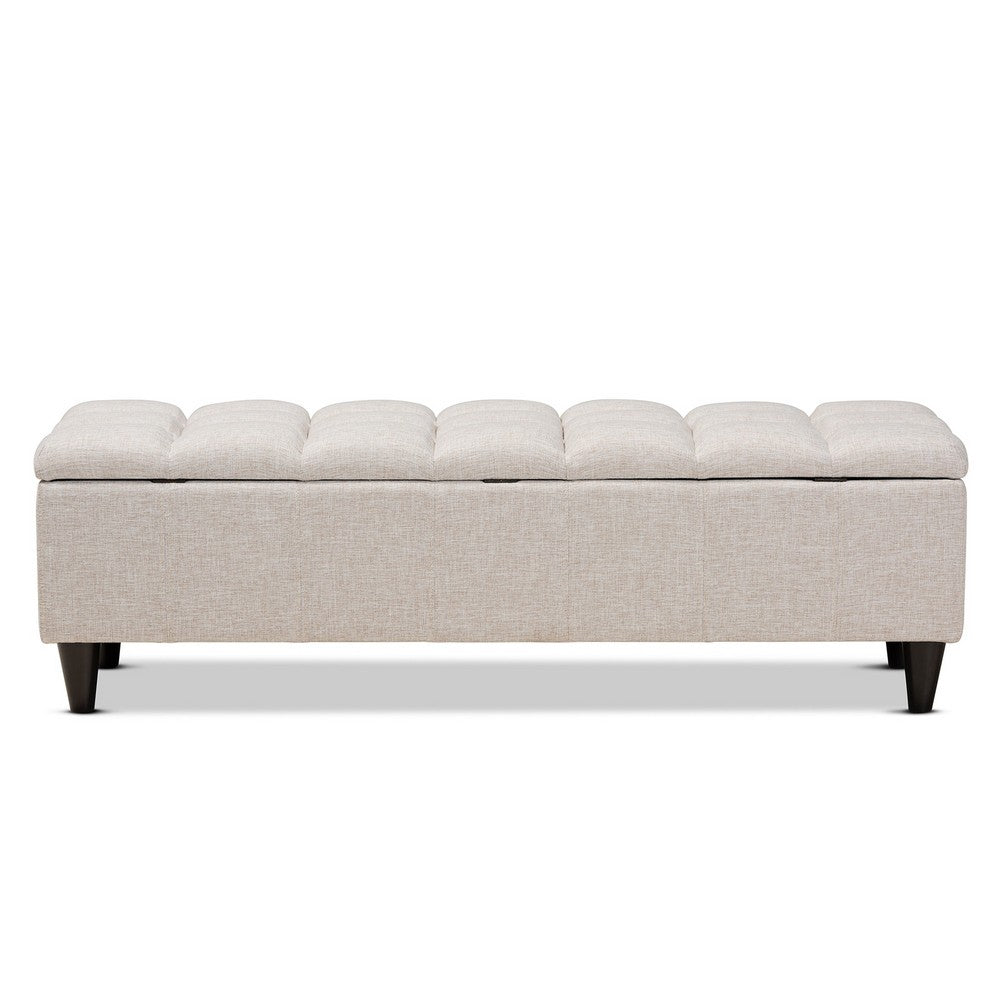 Baxton Studio - Brette Storage Ottoman in Beige/Dark Brown - BBT3162-Beige-Otto view 5