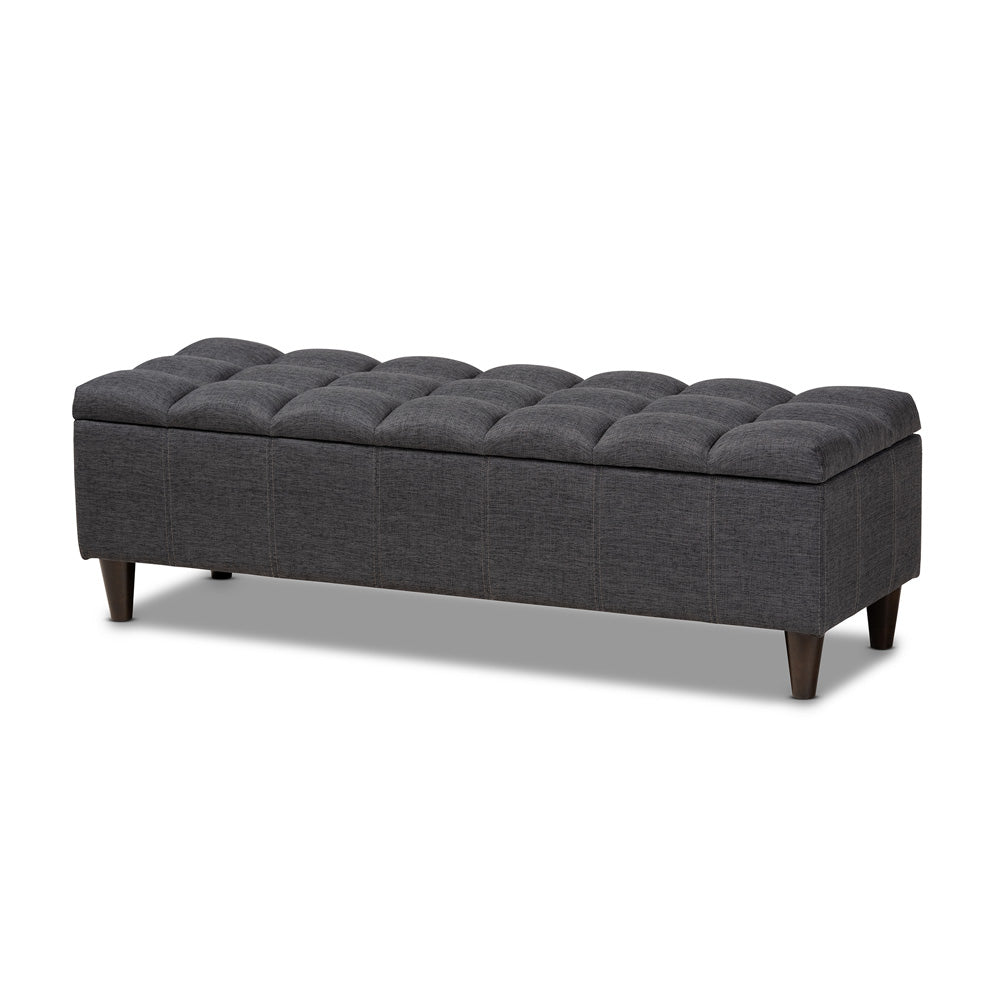 Baxton Studio - Brette Storage Ottoman in Charcoal - BBT3162-Dark Grey-Otto view 1