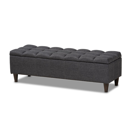 Baxton Studio - Brette Storage Ottoman in Charcoal - BBT3162-Dark Grey-Otto view 1