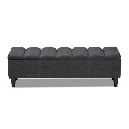 Baxton Studio - Brette Storage Ottoman in Charcoal - BBT3162-Dark Grey-Otto view 3