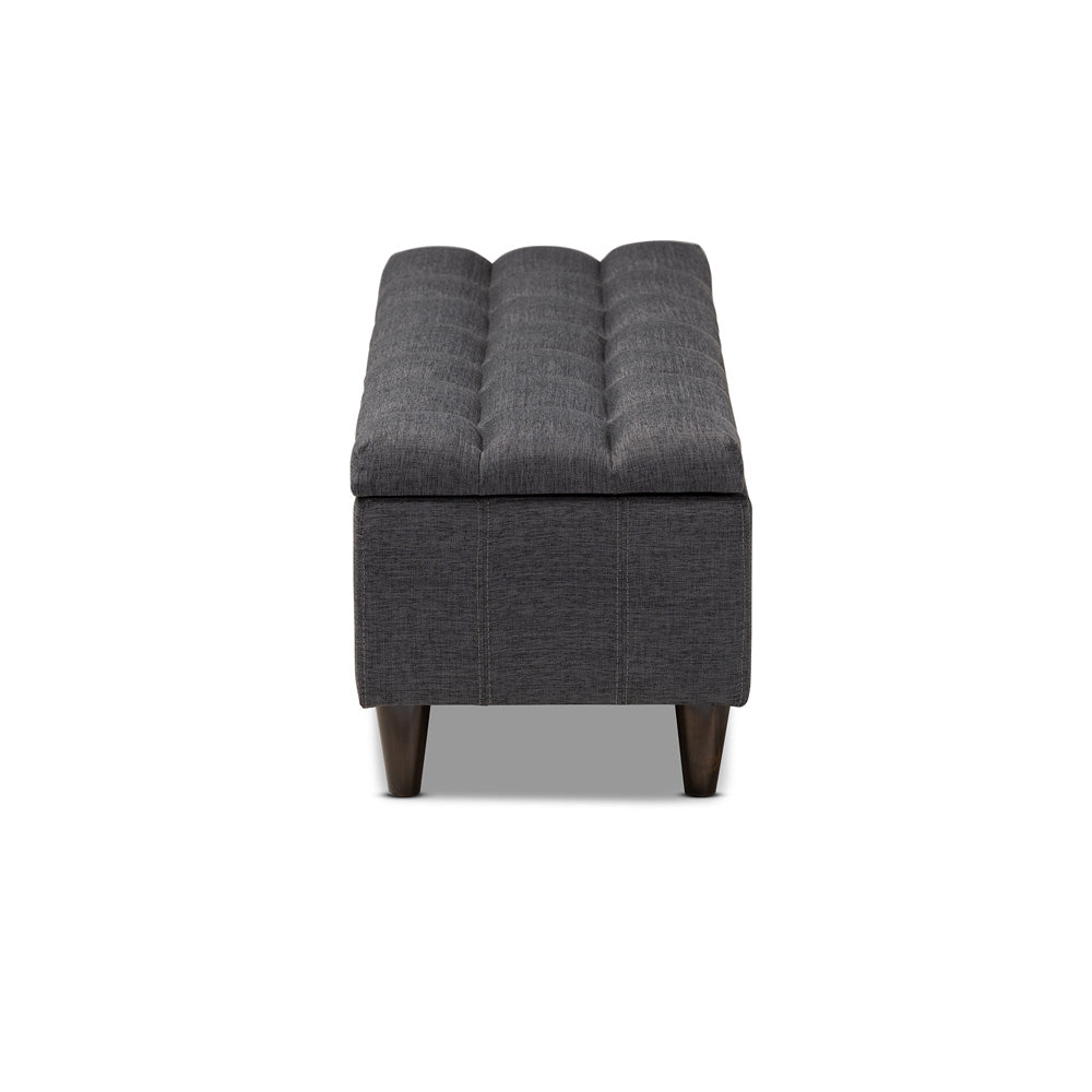 Baxton Studio - Brette Storage Ottoman in Charcoal - BBT3162-Dark Grey-Otto view 4