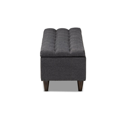 Baxton Studio - Brette Storage Ottoman in Charcoal - BBT3162-Dark Grey-Otto view 4