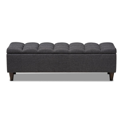 Baxton Studio - Brette Storage Ottoman in Charcoal - BBT3162-Dark Grey-Otto view 5