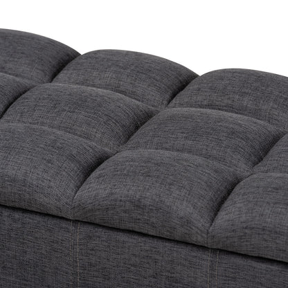 Baxton Studio - Brette Storage Ottoman in Charcoal - BBT3162-Dark Grey-Otto view 6