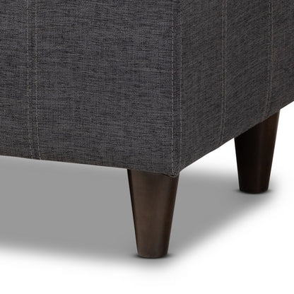 Baxton Studio - Brette Storage Ottoman in Charcoal - BBT3162-Dark Grey-Otto view 7