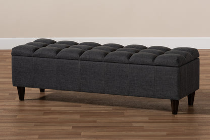 Baxton Studio - Brette Storage Ottoman in Charcoal - BBT3162-Dark Grey-Otto view 10
