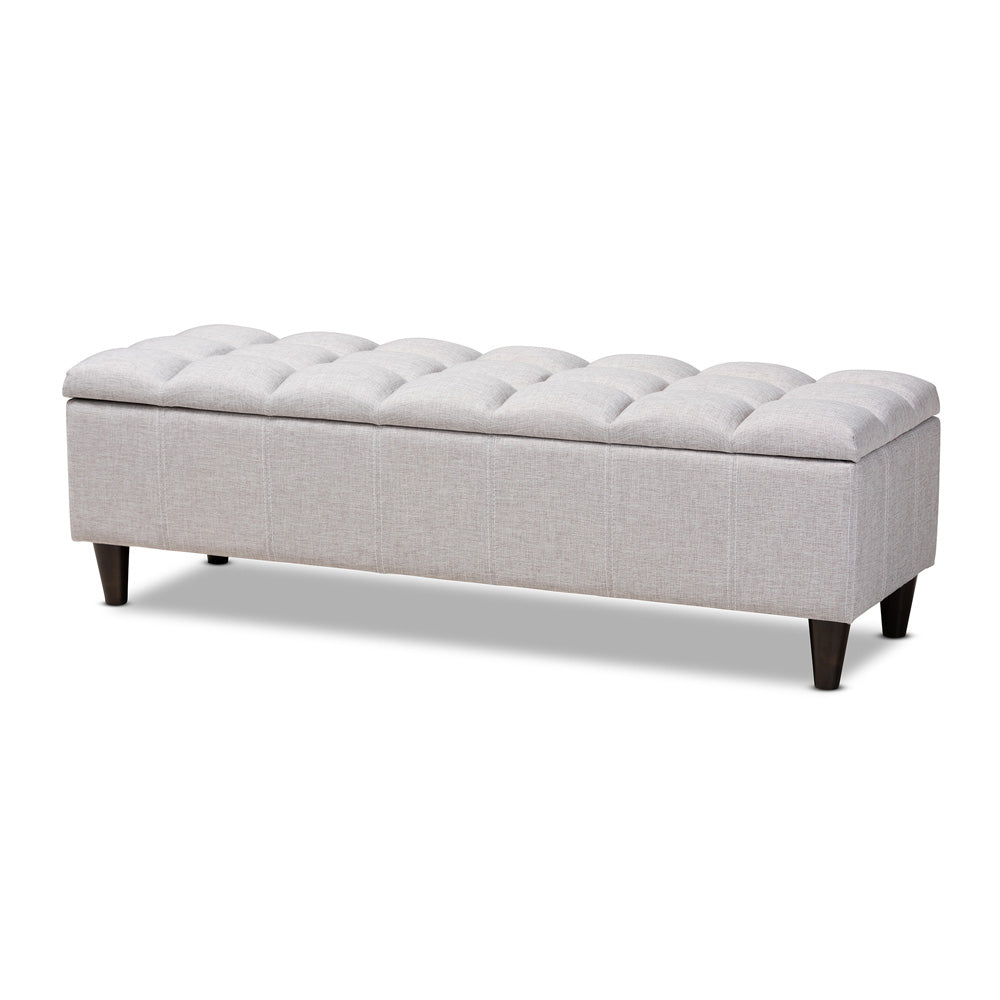 Baxton Studio - Brette Storage Ottoman in Graylish Beige - BBT3162-Greyish Beige-Otto view 1