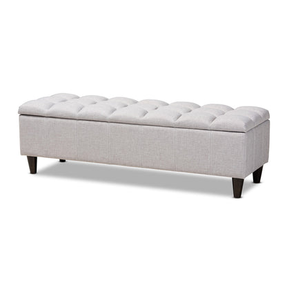 Baxton Studio - Brette Storage Ottoman in Graylish Beige - BBT3162-Greyish Beige-Otto view 1
