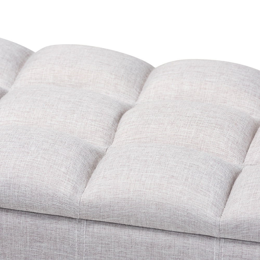 Baxton Studio - Brette Storage Ottoman in Graylish Beige - BBT3162-Greyish Beige-Otto view 6
