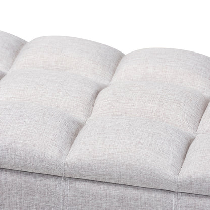Baxton Studio - Brette Storage Ottoman in Graylish Beige - BBT3162-Greyish Beige-Otto view 6
