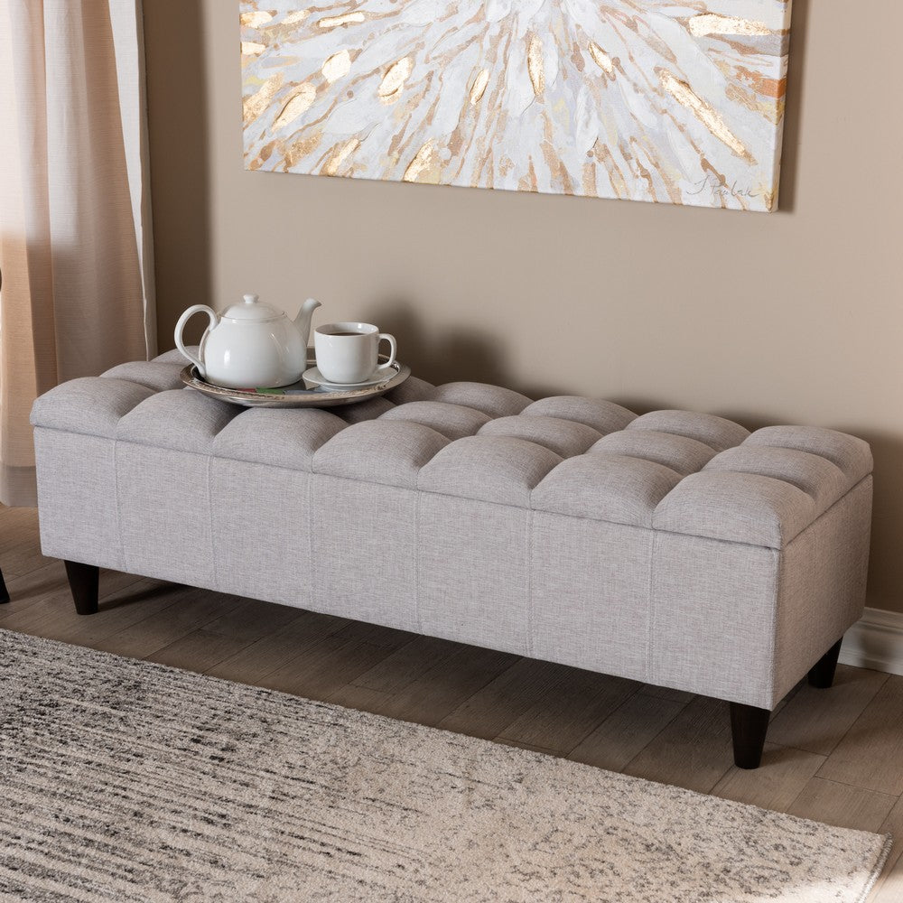 Baxton Studio - Brette Storage Ottoman in Graylish Beige - BBT3162-Greyish Beige-Otto view 8