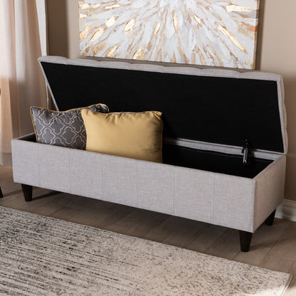 Baxton Studio - Brette Storage Ottoman in Graylish Beige - BBT3162-Greyish Beige-Otto view 9