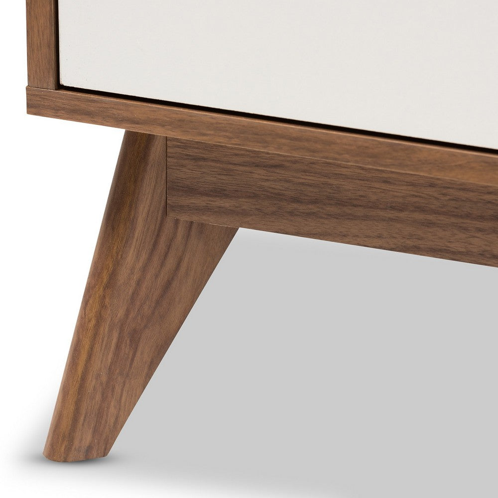 Baxton Studio - Brighton Chest in White/"Walnut" Brown - Brighton-Walnut/White-6DW-Chest view 5