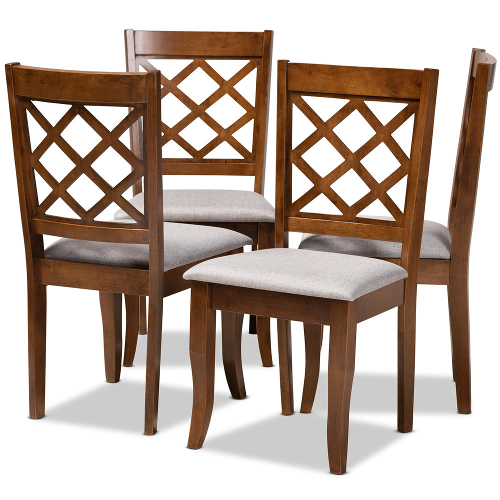 Baxton Studio - Brigitte Set of 4 Dining Chairs in Grey/Walnut - RH330C-Grey/Walnut-DC-4PK view 1
