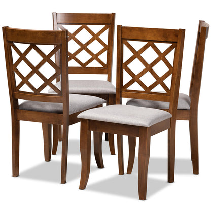 Baxton Studio - Brigitte Set of 4 Dining Chairs in Grey/Walnut - RH330C-Grey/Walnut-DC-4PK view 1