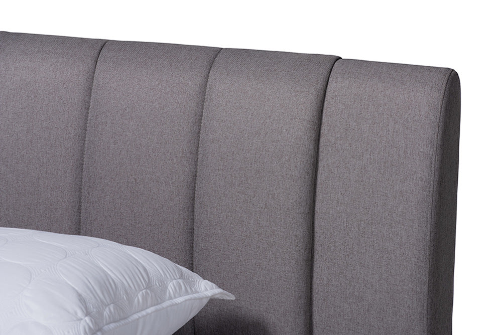 Baxton Studio - Brita King Size Bed - BBT6808-Grey/Walnut-King view 4