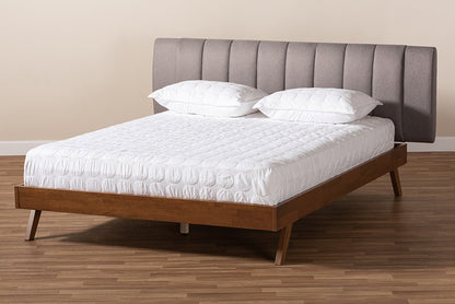 Baxton Studio - Brita King Size Bed - BBT6808-Grey/Walnut-King view 7