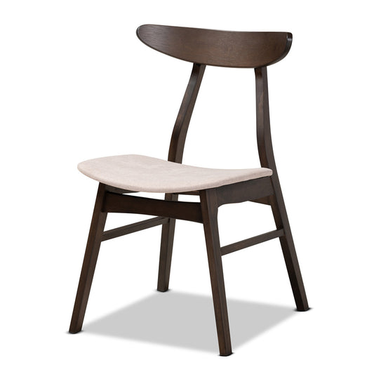 Baxton Studio - Britte Dining Set in Beige/Dark Brown - Fiesta-Latte/Coffee Oak-5PC Dining Set view 2