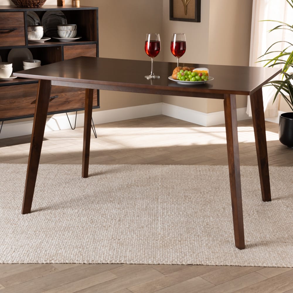 Baxton Studio - Britte Dining Table in Walnut - Fiesta-Walnut-Rectangle DT view 4