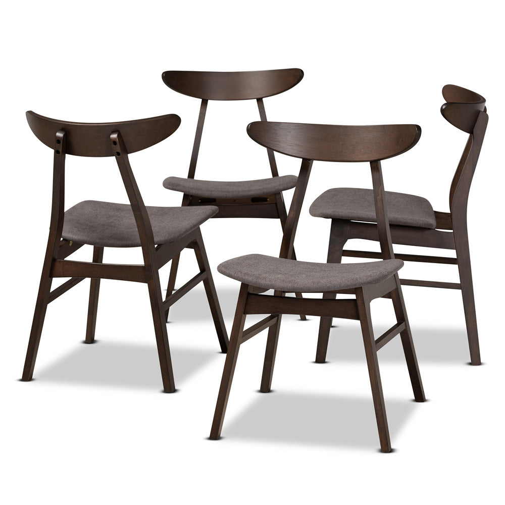 Baxton Studio - Britte Set of 4 Dining Chairs in Dark Grey/Dark Brown - Fiesta-Iron/Coffee Oak-DC view 1
